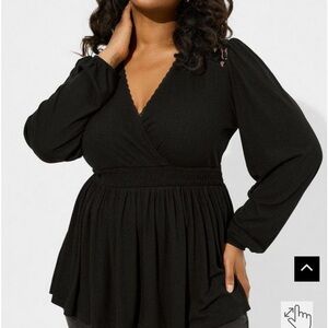 NWT Torrid size 3 black lace Surplice top